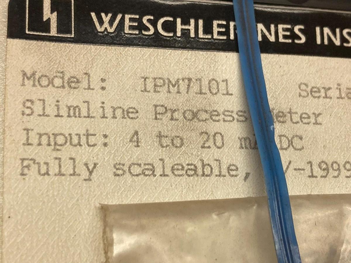 Weschler/NES Instruments,IPM7101,Slimline Scaleable Ammeter 4 to 20 mA DC