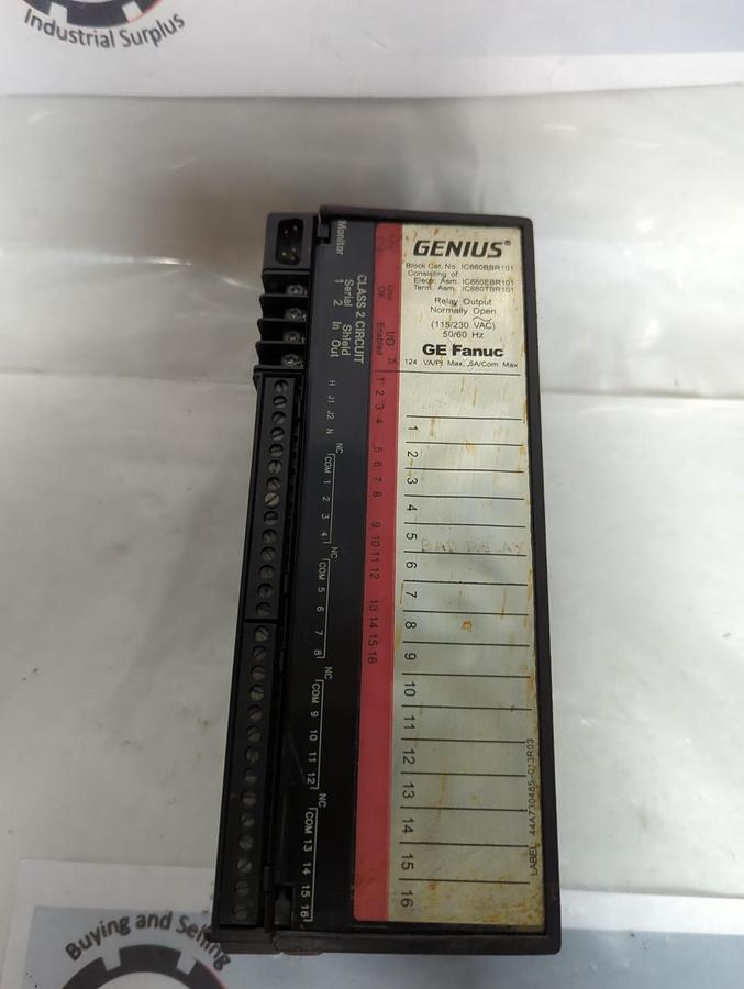 Used GE FANUC,IC660BBR101,GENIUS BLOCK RELAY OUTPUT MODULE PRE-OWNED