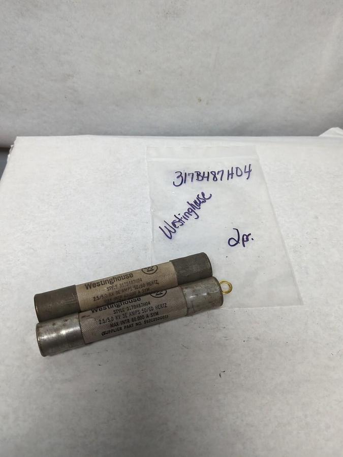 Used WESTINGHOUSE,317B487H04,FUSE 3 E AMP LOT OF 2 PRE-OWNED