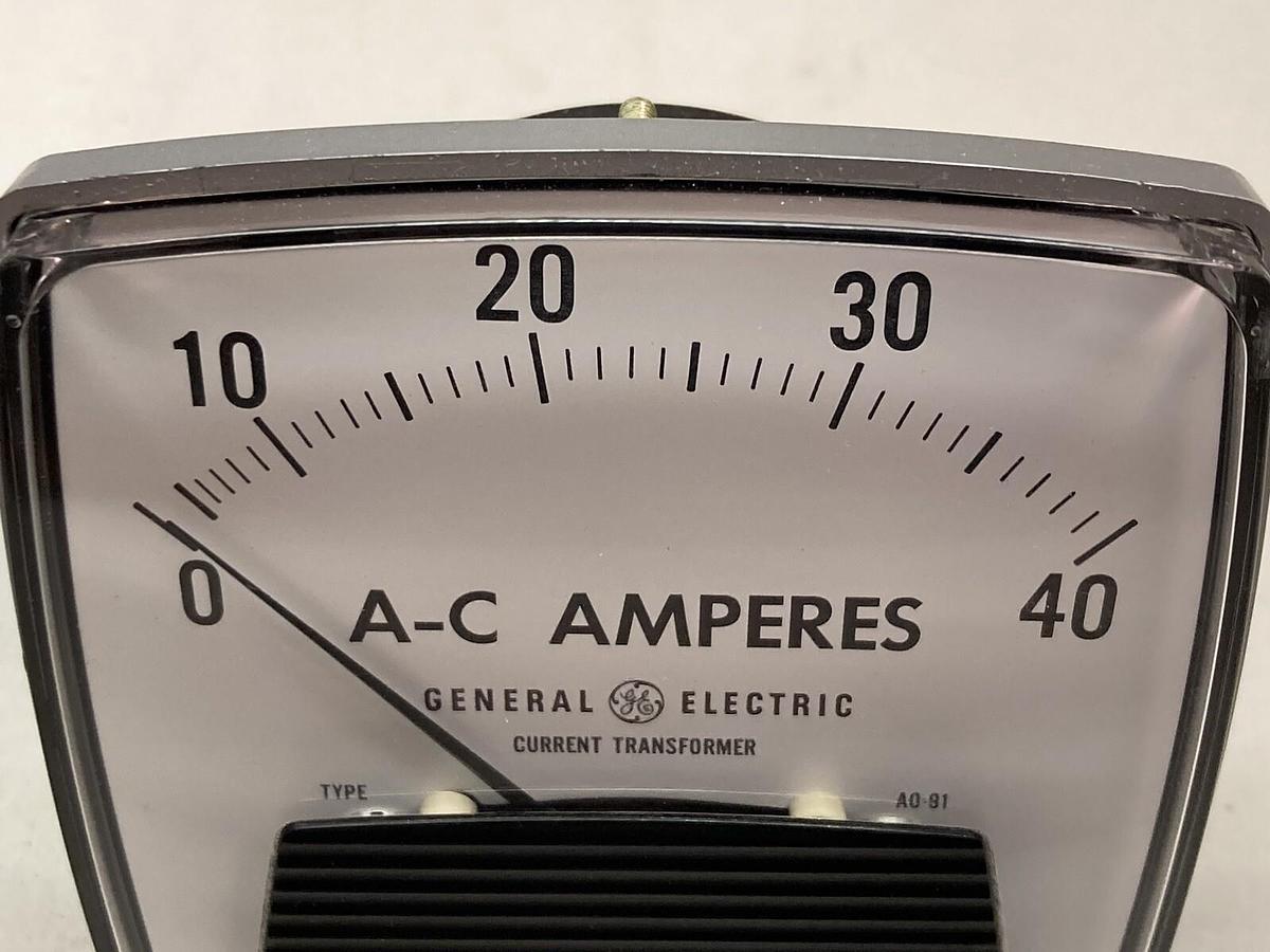 General Electric,0-40 Type A0-91,A-C Amperes Panel Meter