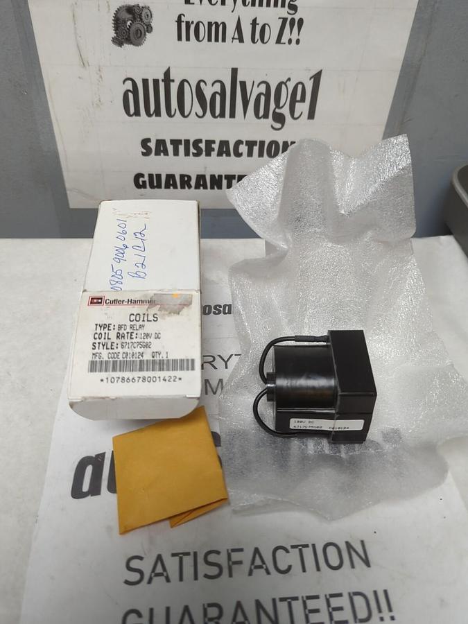 CUTLER HAMMER,6717C75G02,TYPE BFD RELAY COIL 120V DC NEW