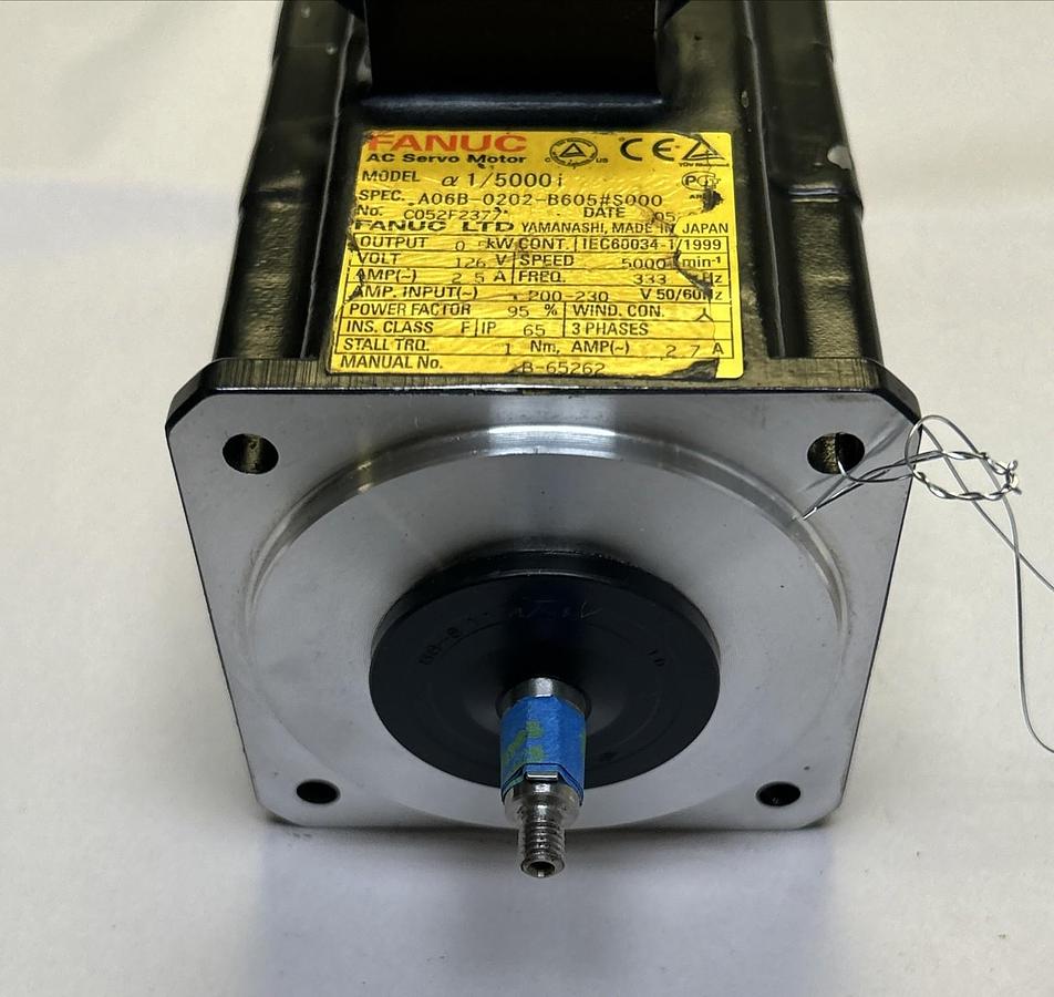 Used FANUC,A06B-0202-B605#S000,AC SERVO MOTOR 5000RPM 2.5A 126VOLT 3PH
