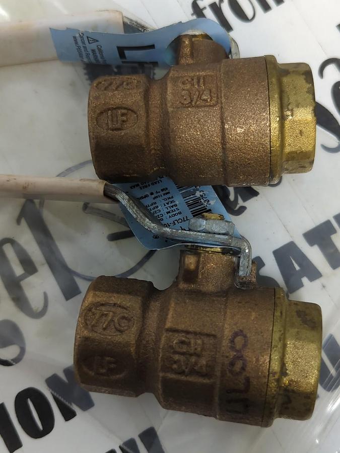 APOLLO,77CLF-104-01A,2-WAY BALL VALVES 3/4 INCH FNPT LOT OF 2 NOS