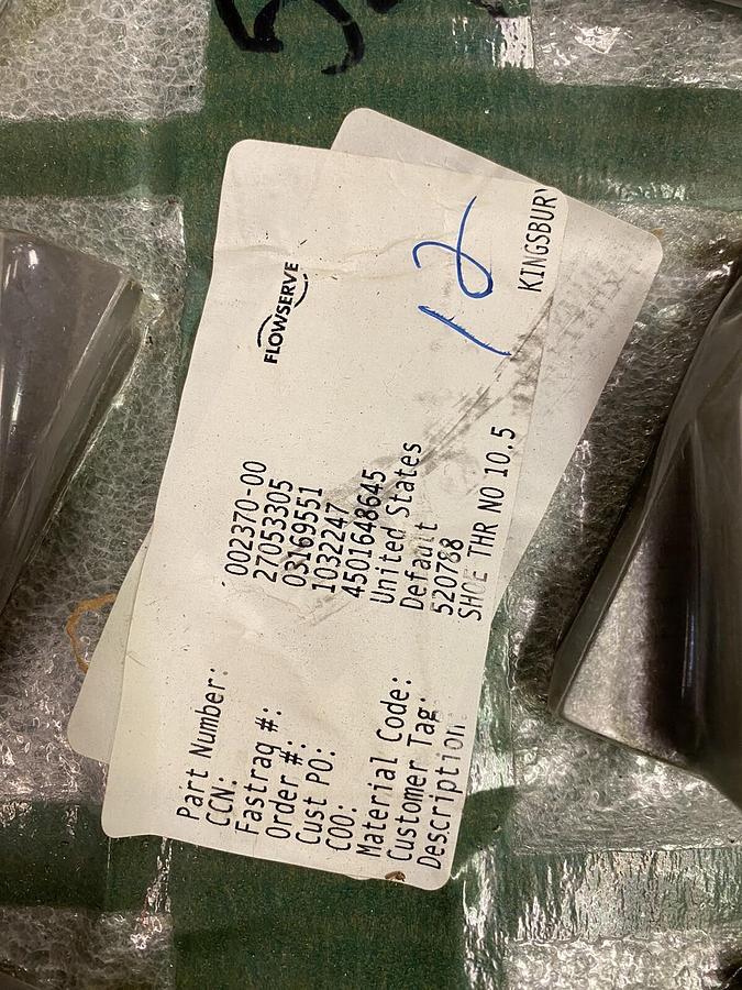 FLOWSERVE,366043-001-D2, SHOE THR N0 10.5  LOT OF 6