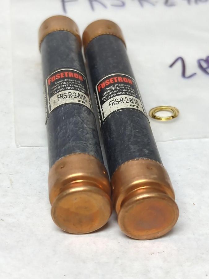 Used COOPER BUSSMANN,FRS-R-2-8/10,FUSETRON 2-8/10 AMP FUSE LOT OF 2 PRE-OWNED