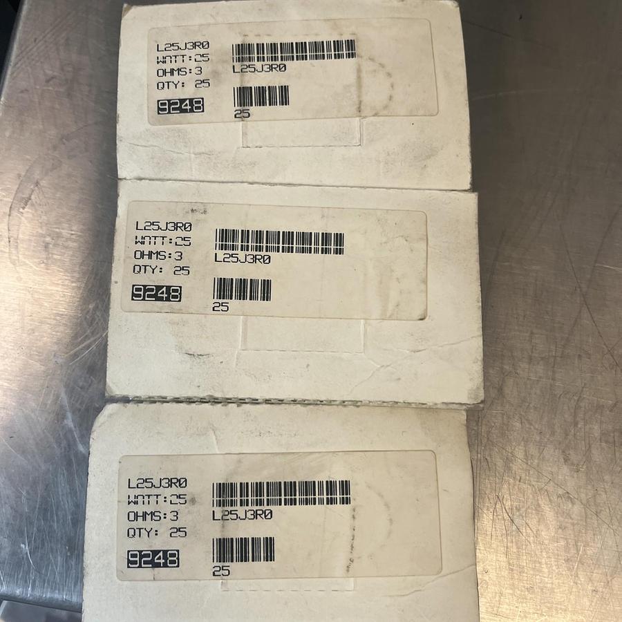 OHMITE,L25J3R0,RESISTOR 25 WATT 3 OHMS LOT OF 3