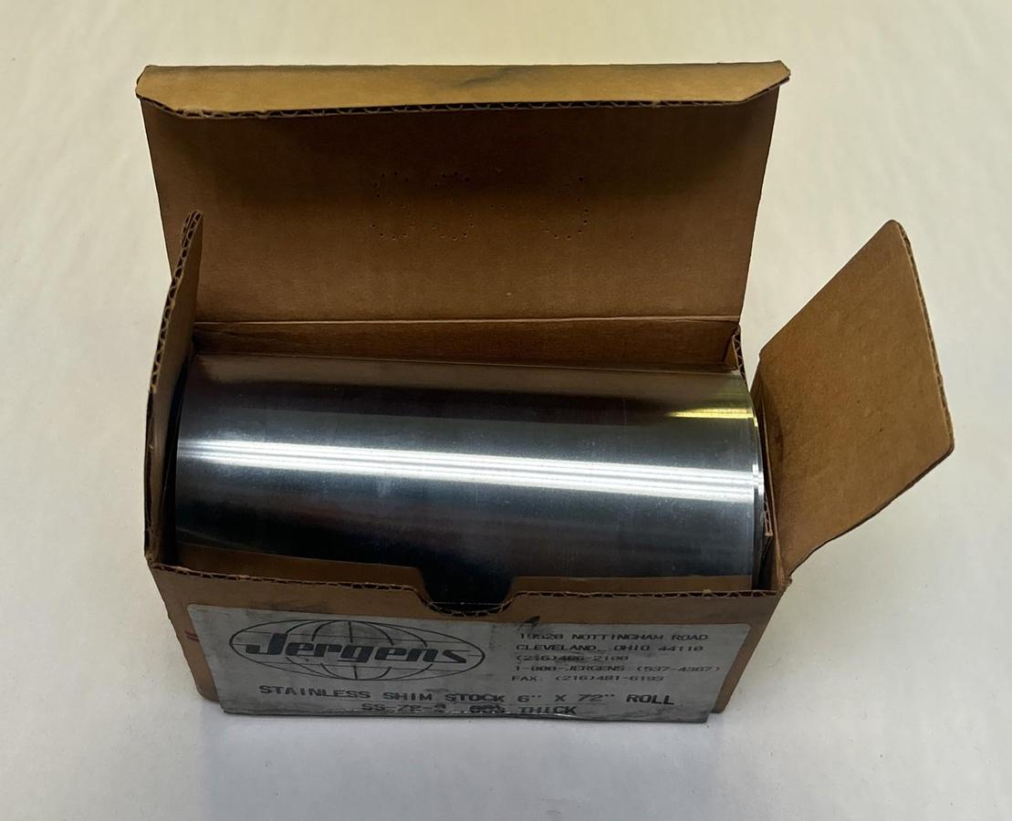 JERGENS,SS-72,STAINLESS STEEL SHIM STOCK 6"X72" ROLL NOS