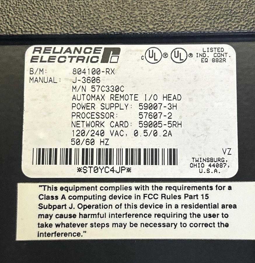 Used RELIANCE,57C330C,REMOTE I/O HEAD