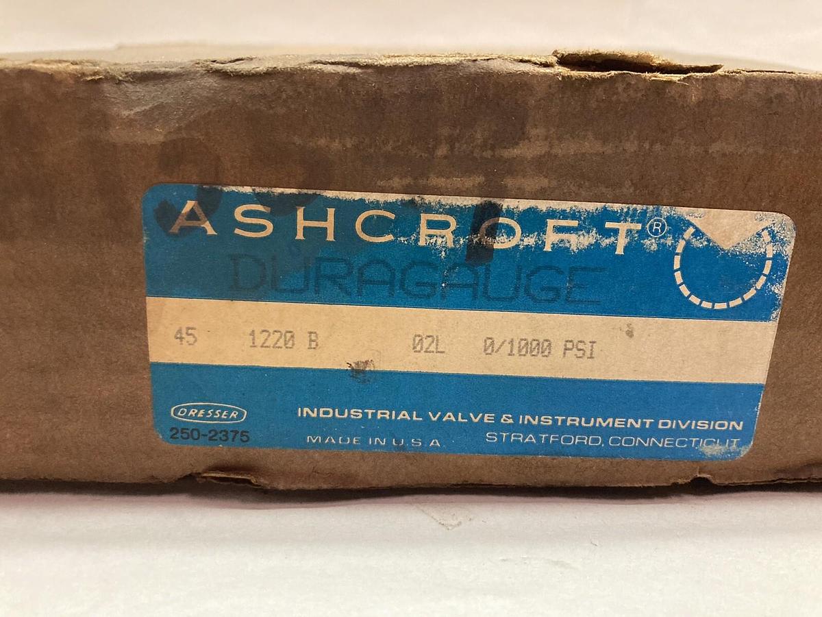 Ashcroft,45-1220-B,Pressure Gauge 0/1000 psi