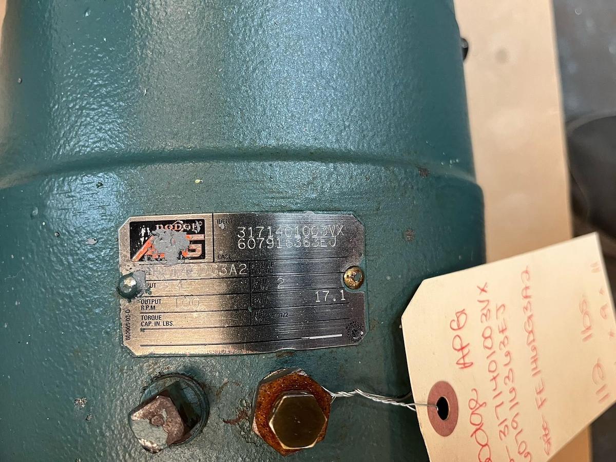 Used DODGE,FE-146DG3A2,GEAR REDUCER 17.1  RELIANCE BRAKE MOTOR 3HP 1725RPM FE146P