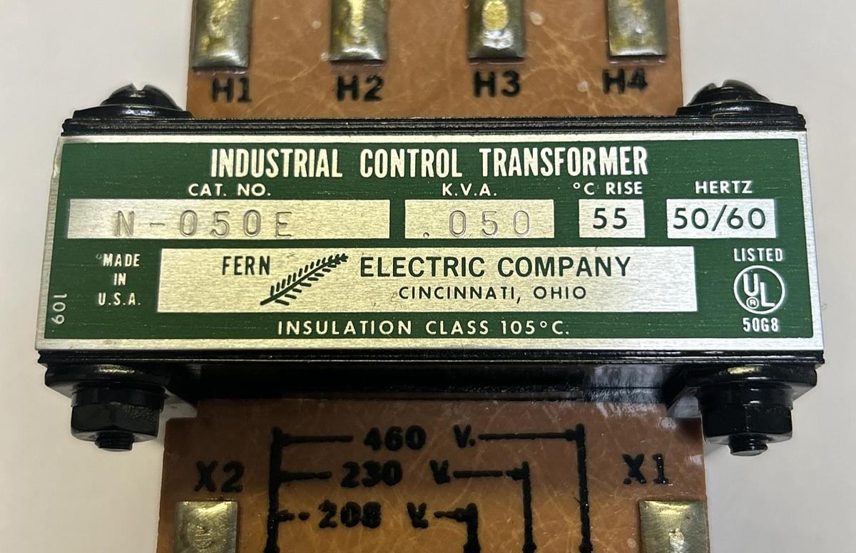 FERN,N-050E,INDUSTRIAL CONTROL TRANSFORMER .050KVA