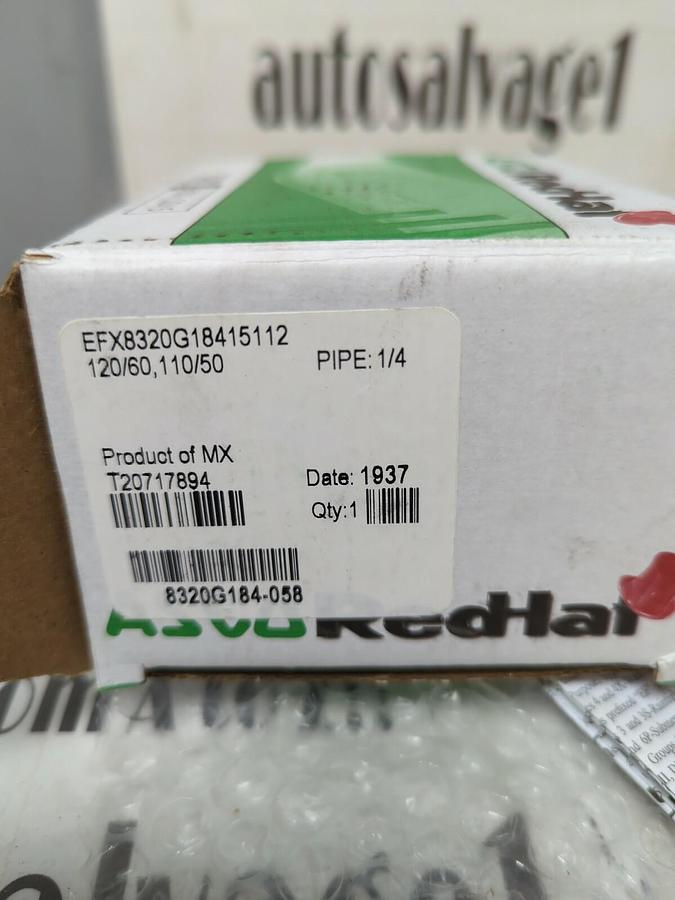 ASCO RED-HAT,EFX8320G18415112,1/4 INCH SOLENOID VALVE NEW
