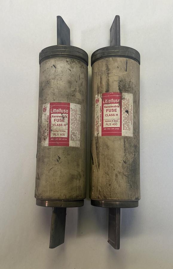 Used LITTELFUSE,RLS400,FUSE 400A 600V LOT OF 2