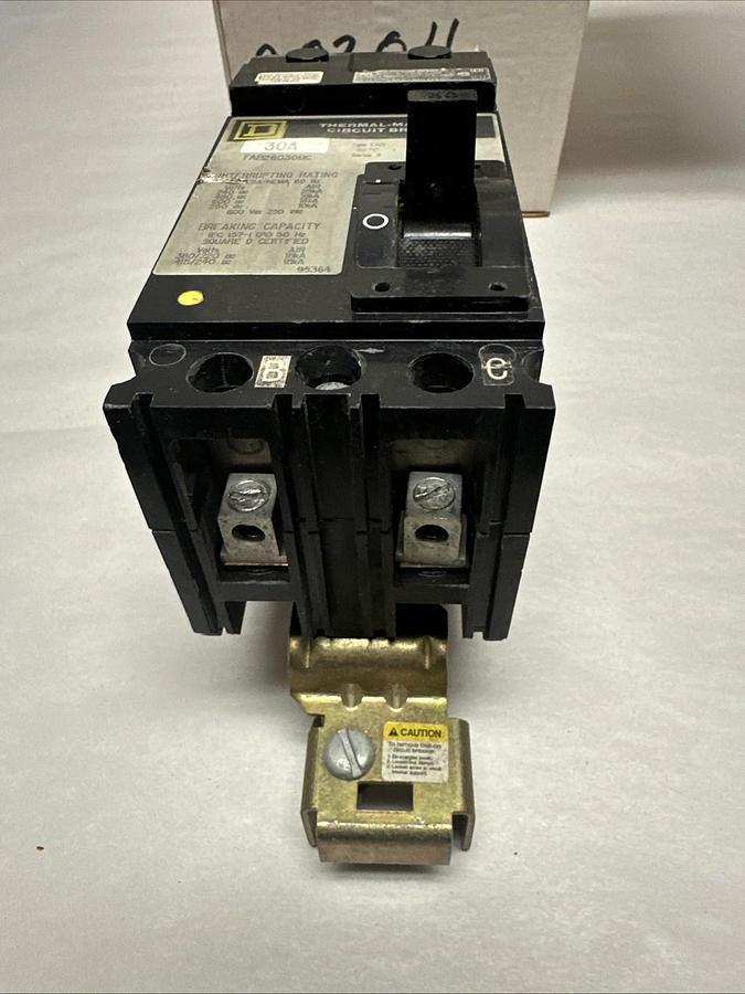 Used Square-D,FAB26030BC,30 Amp 600VAC 2 Pole Circuit Breaker
