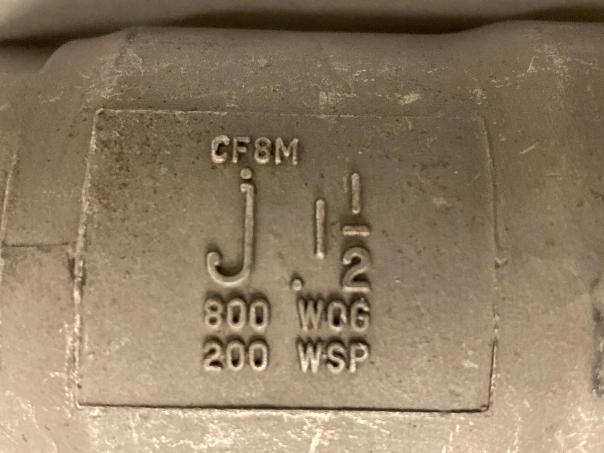 Jamesbury,1000 CF8M,1-1/2 INCH Valve 800 WOG 200 WSP