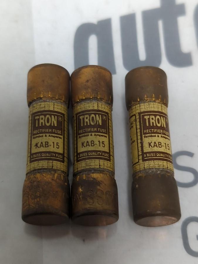 COOPER BUSSMANN,KAB15,TRON 15 AMP FUSE LOT OF 3 NOS