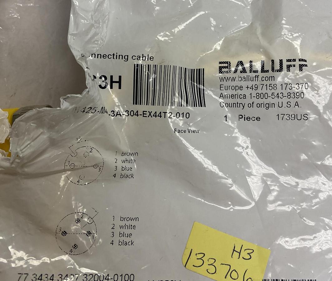 BALLUFF,BCCM425-M424-3A-304-EX44T2-010 BCC063H,CONNECTOR CABLE NOS