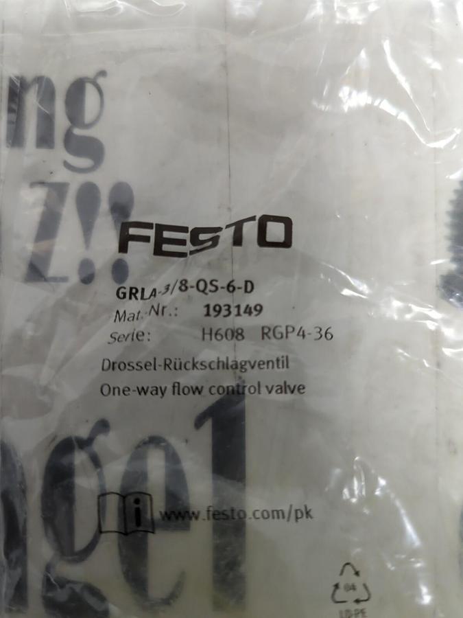 Used FESTO,GRLA-3/8-QS-6-D  193149,GAS FITTING NEW