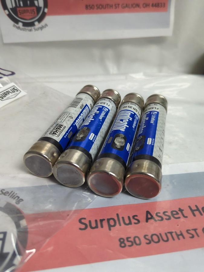 Used LITTELFUSE,FLSR35ID,INDICATOR 35 AMP FUSE LOT OF 4 PRE-OWNED