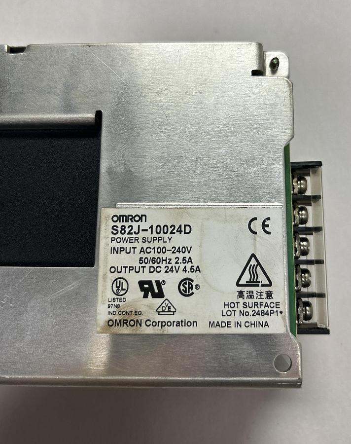 Used OMRON,S82J-10024D,POWER SUPLY 4.5A 24VDC