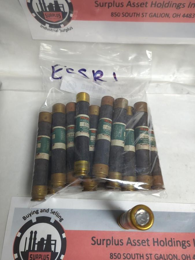 Used RELIANCE,ECSR-1,TIME-DELAY 1 AMP FUSE LOT OF 18 PRE-OWNED