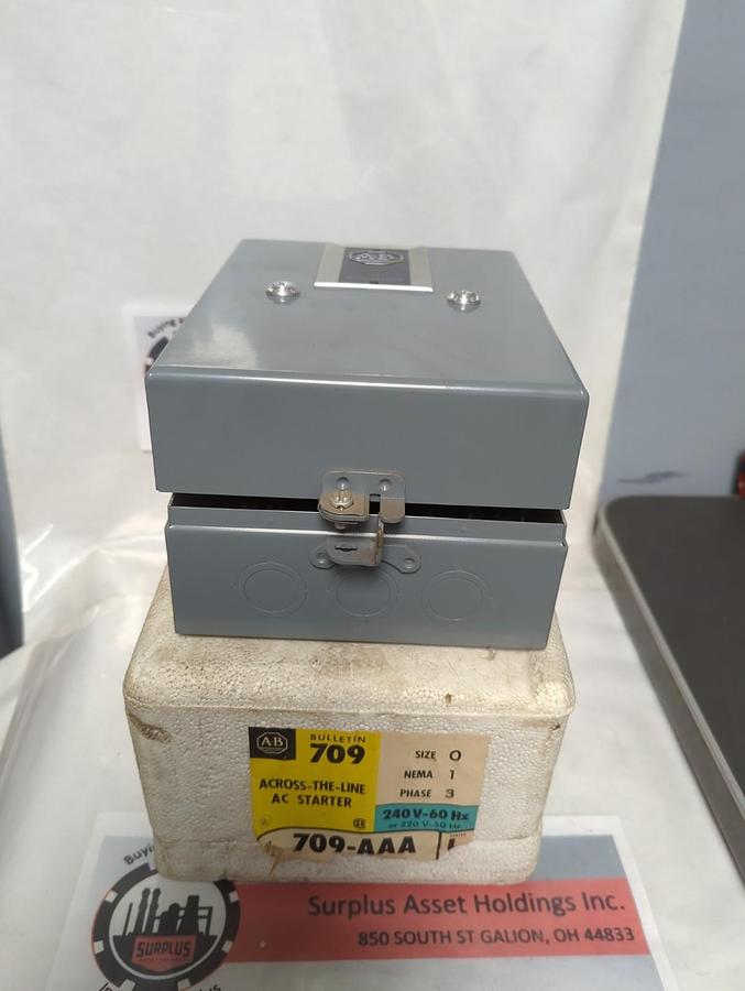 ALLEN BRADLEY,709-AAA,ACROSS THE LINE AC STARTER SIZE 0 NEMA 1 PH 3 NOS
