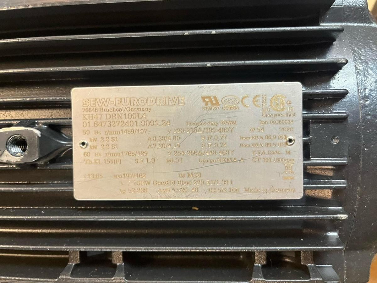 SEW EURODRIVE,KH47-DRN100L4,GEARMOTOR 13.65:1 2.2kW 1765RPM
