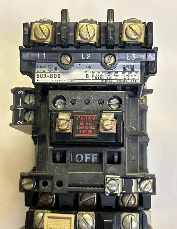 Used ALLEN BRADLEY,509-BOD,STARTER 27A 600V