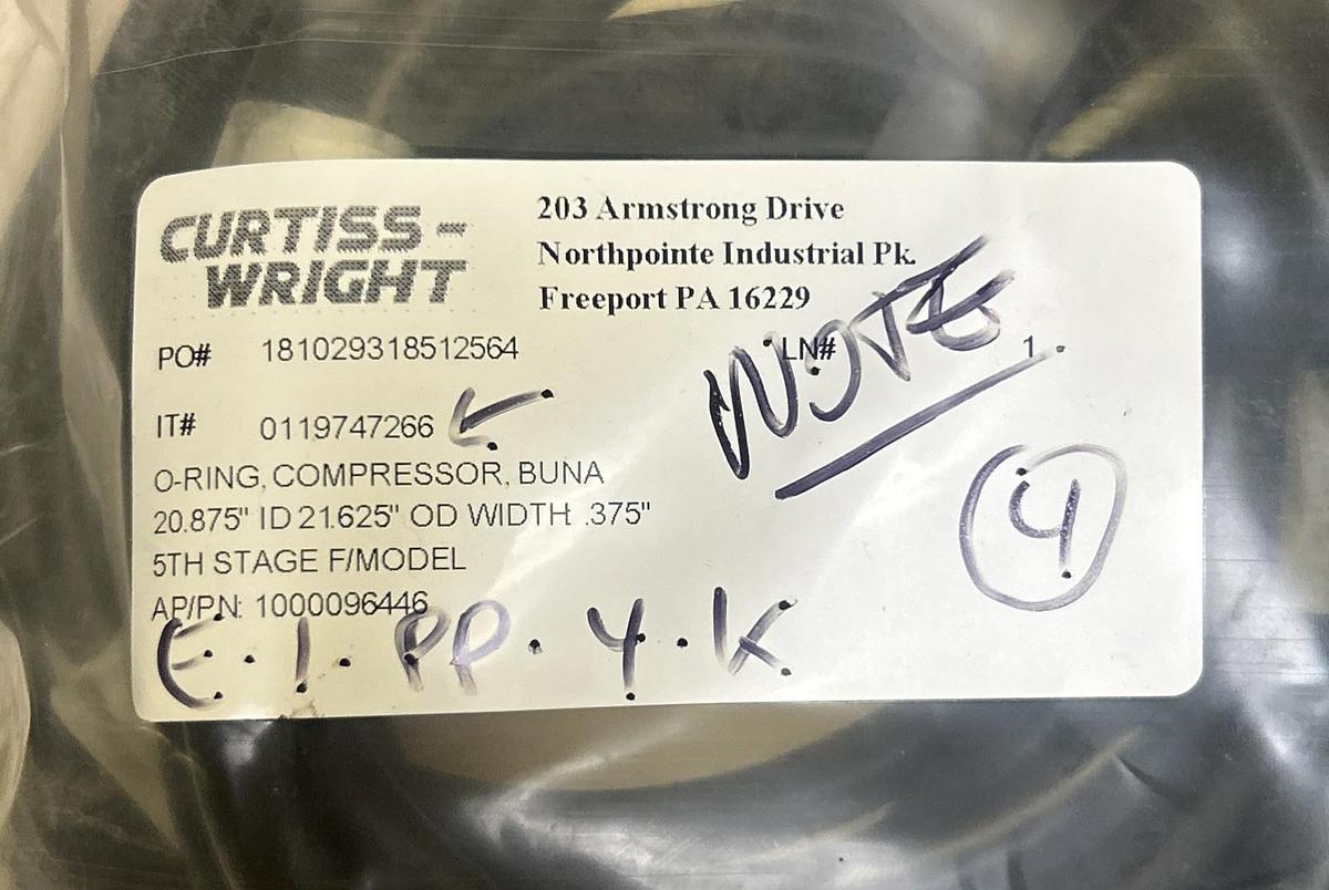 CURTISS WRIGHT,1000096446,O-RING COMPRESSOR LOT OF 5 NOS