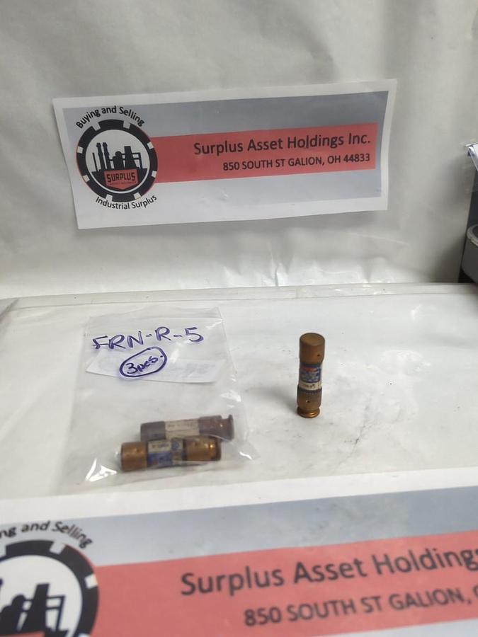 Used COOPER BUSSMANN,FRN-R-5,FUSETRON 5 AMP FUSE LOT OF 3 PRE-OWNED