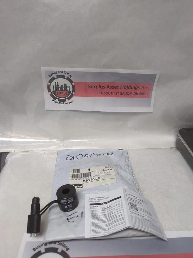 Used PARKER,K593125,PLUG IN COIL WITH OUT LIGHT NOS
