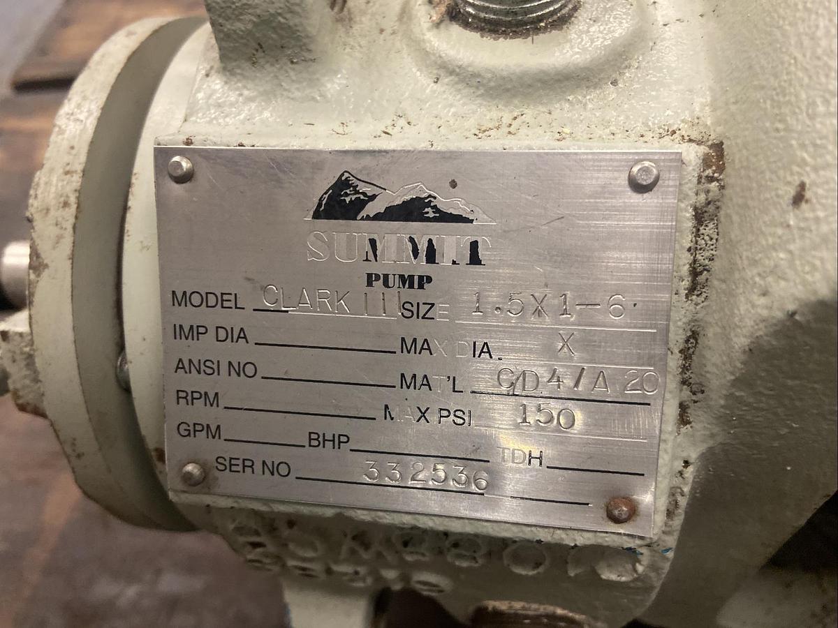 Used Summit Model Clark III,Size 1.5x1-6,Pump