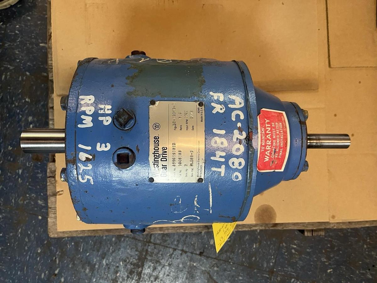 Used WESTINGHOUSE,184G10D,GEAR DRIVE 3HP 9.3 RATIO INPUT 1750RPM 184T