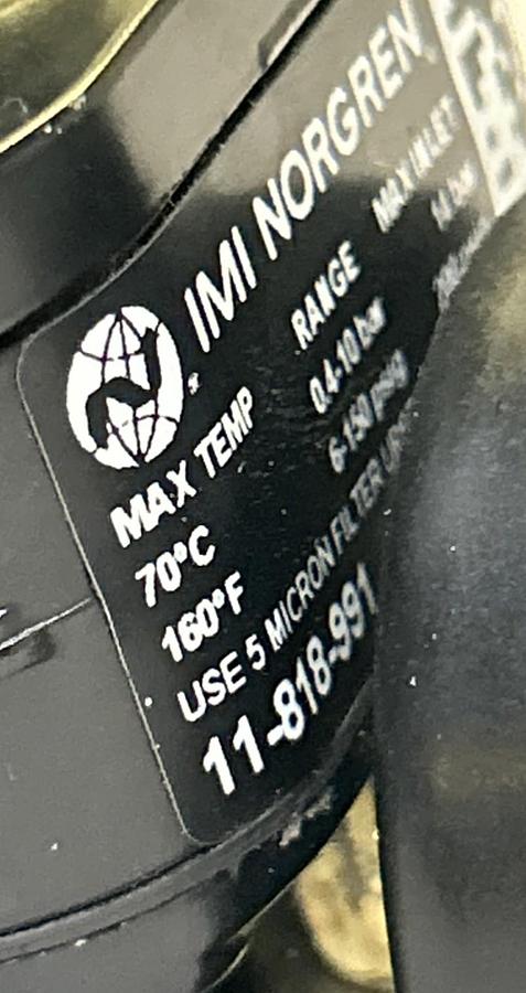 Used NORGREN,11-818-991,PRECISION PRESSURE REGULATOR