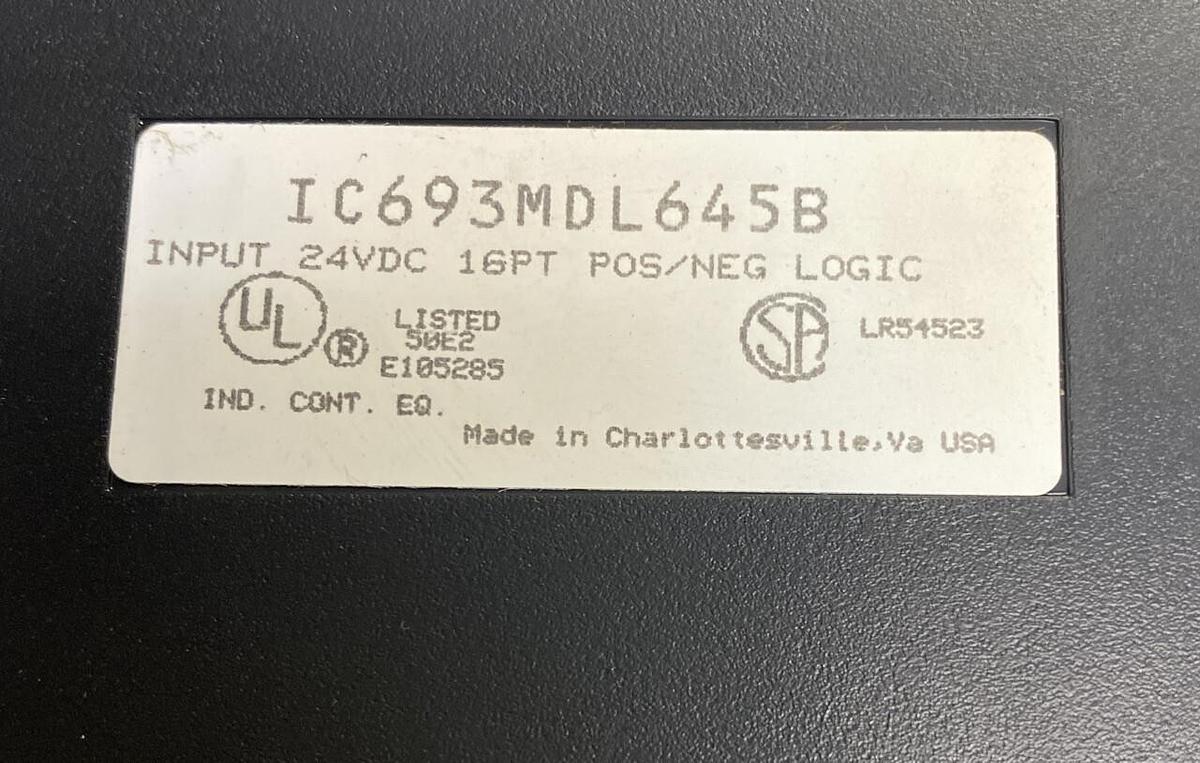 Used GE Fanuc,IC693MDL645B,Input Module 24 VDC 16PT POS/NEG Logic Module