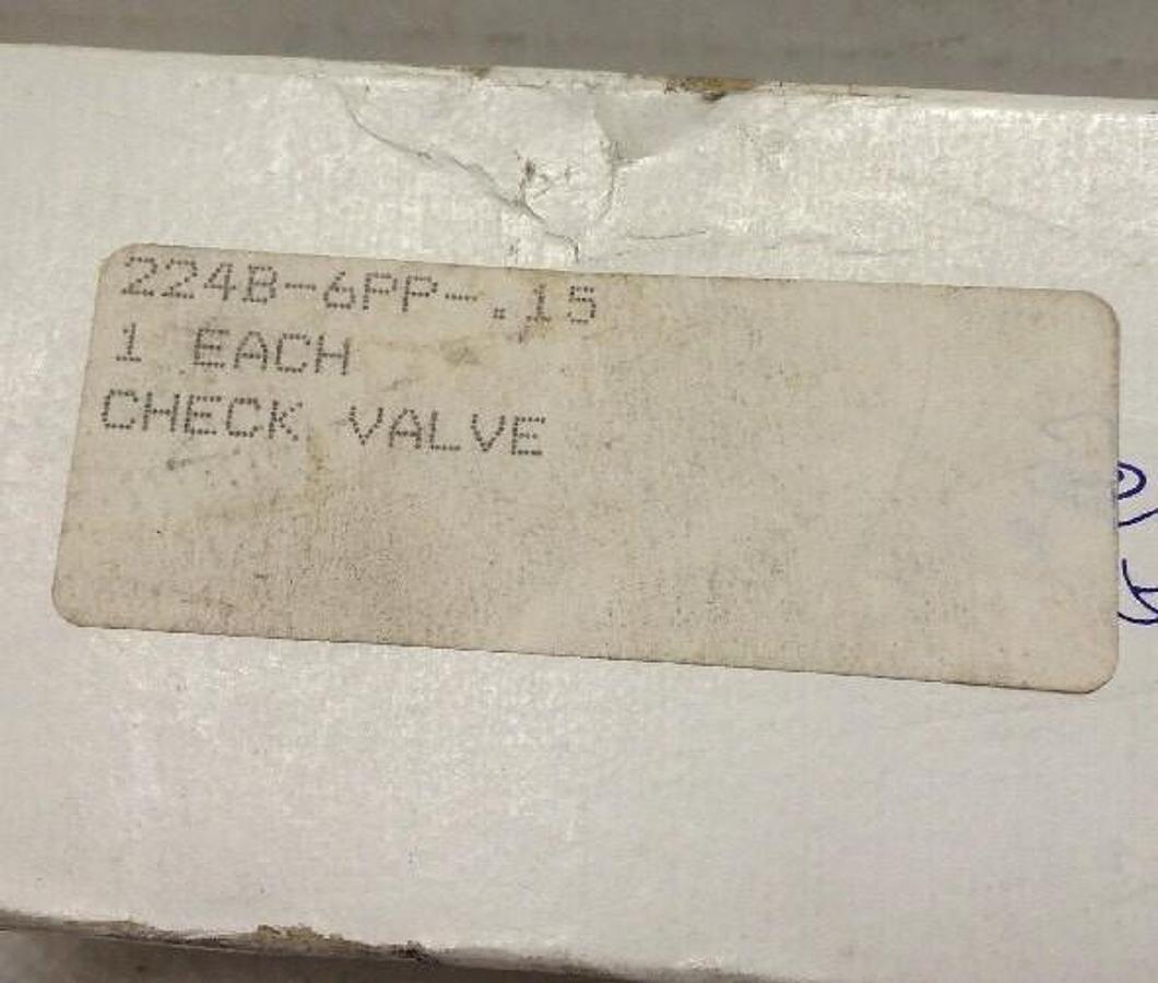 Circle Seal Controls,224B-6PP-.15,Check Valve 3000 PSI