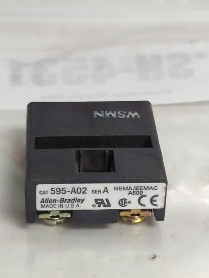Used ALLEN BRADLEY,595-A02,SERIES A AUXILIARY CONTACT PRE-OWNED