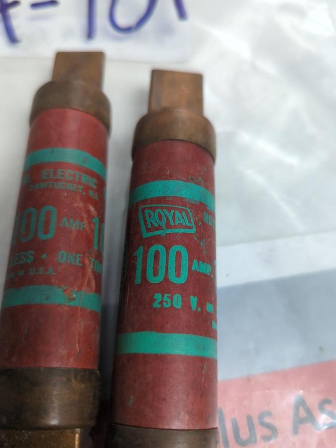 Used ROYAL,A-101,FUSE 100 AMP LOT OF 2 PRE-OWNED