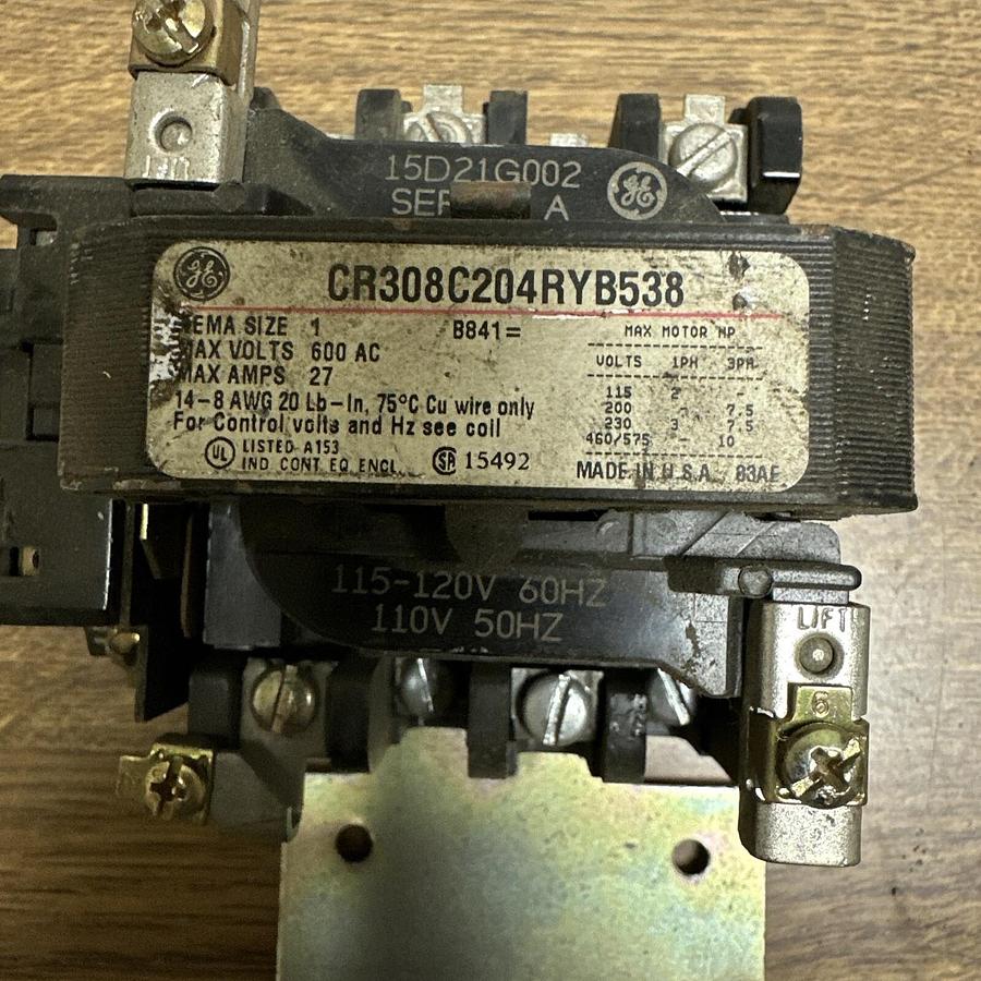 Used GE,CR308C204RYB538,Size 1 Motor Starter