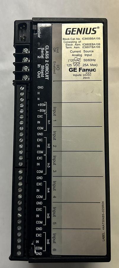 Used GE FANUC,IC660BBA106,GENIUS BLOCK I/O MODULE
