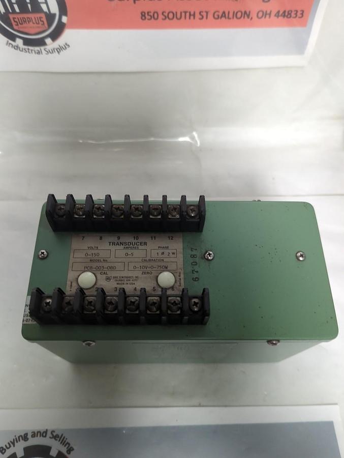 Used OHIO SEMITRONICS,PC8-003-08D,TRANSDUCER 0-150V 0-5 AMPERES PRE-OWNED