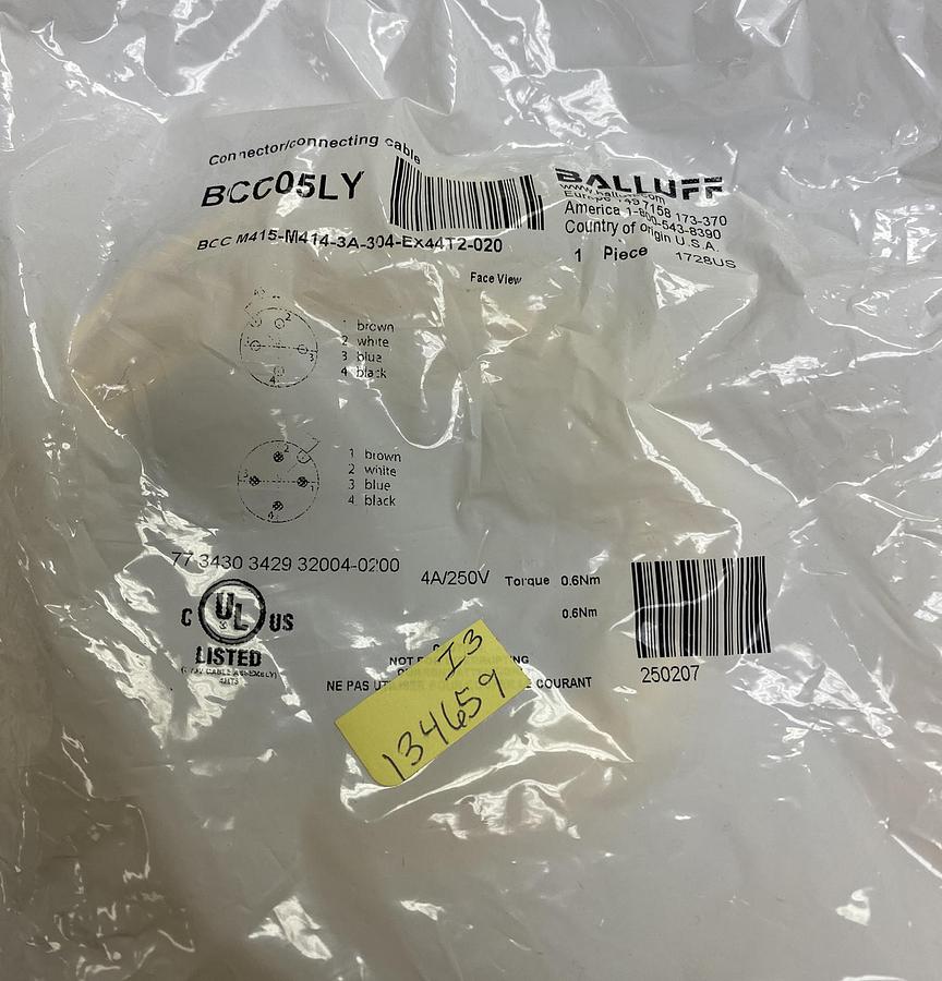 Balluff,BCC05LY,Connection Cable Lot Of 2 NEW