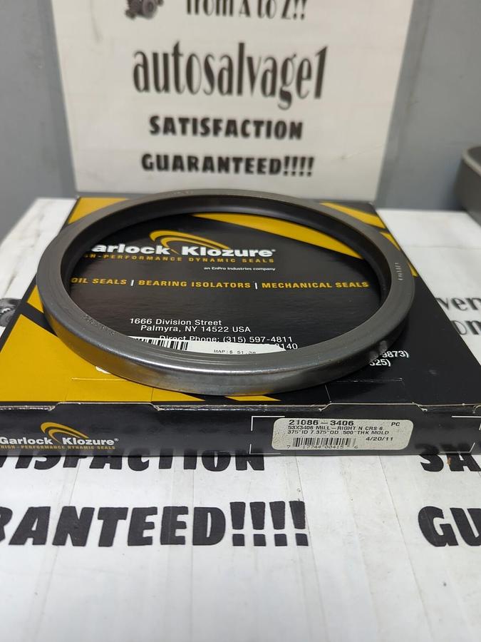 GARLOCK KLOZURE,53X3406,OIL SEAL 6.375 INCH NOS