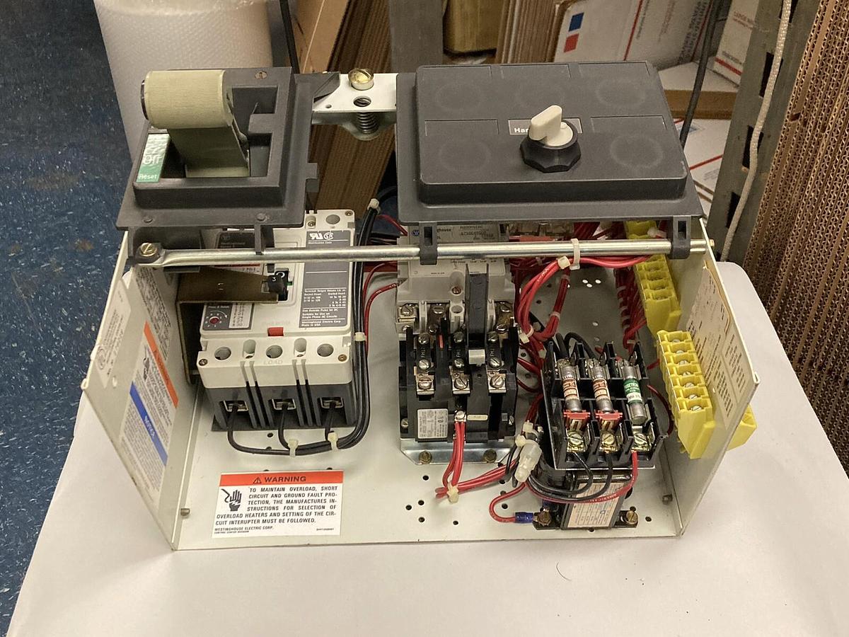 Used Westinghouse,Size 1  MCC 12 INCH Starter Bucket 3 Amps