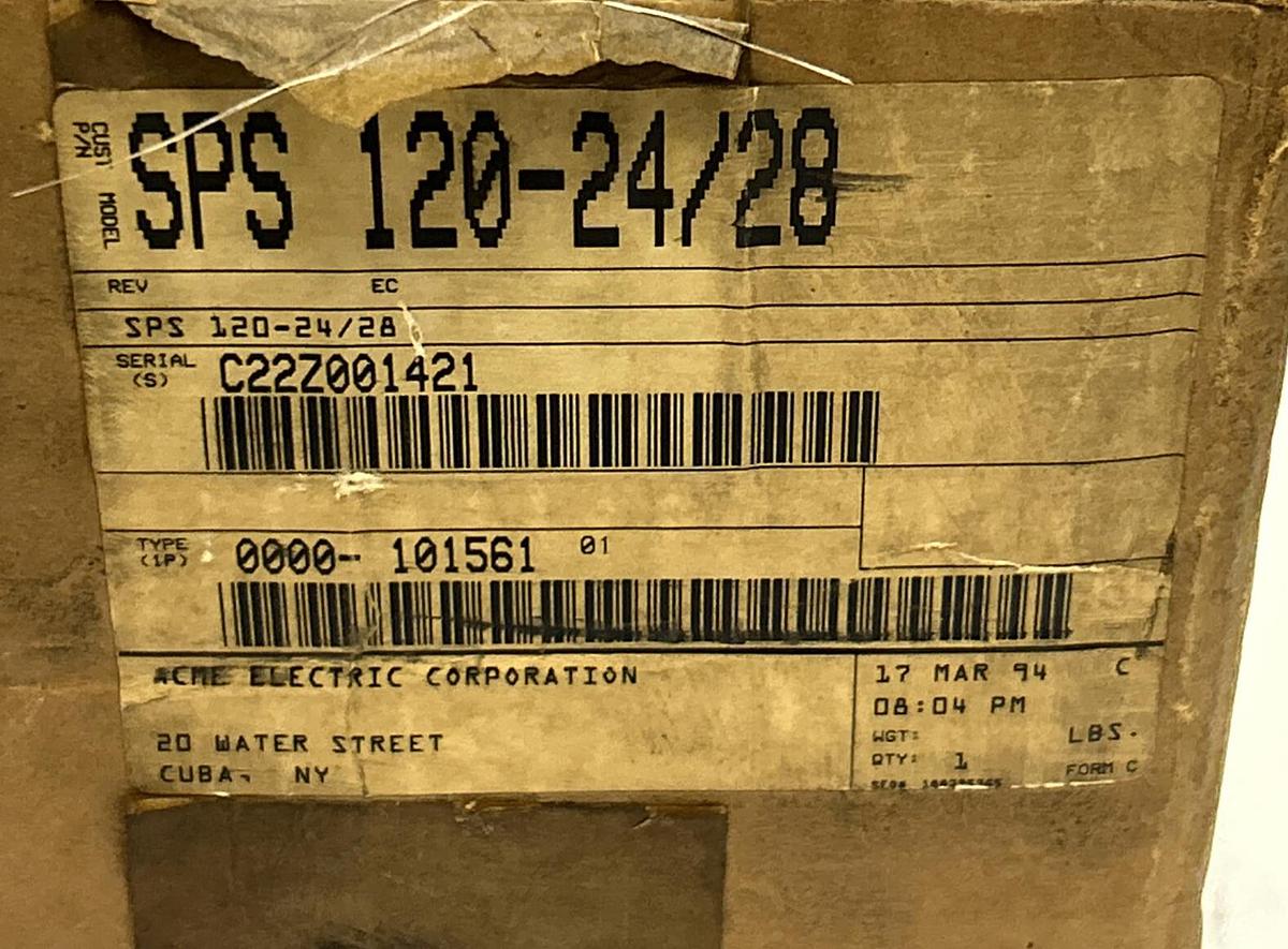 ACME ELECTRIC,SPS120-24/28,REGULATED POWER SUPPLY 6.0/5.0A 24/28VDC 115/230V NEW