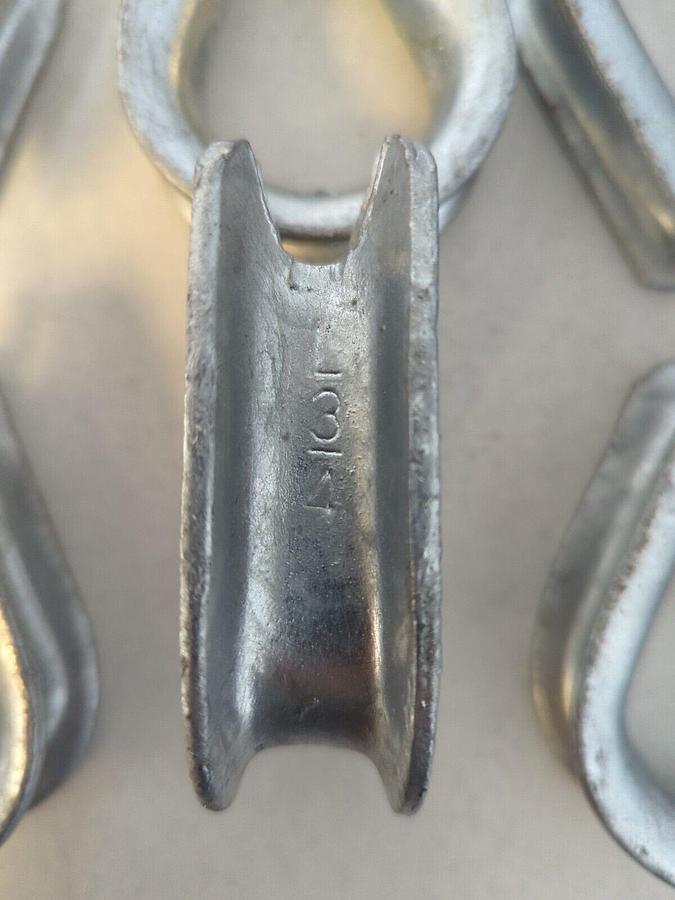 UNBRANDED,3/4 IN,STANDARD STEEL WIRE ROPE THIMBLE LOT OF 12 NOS