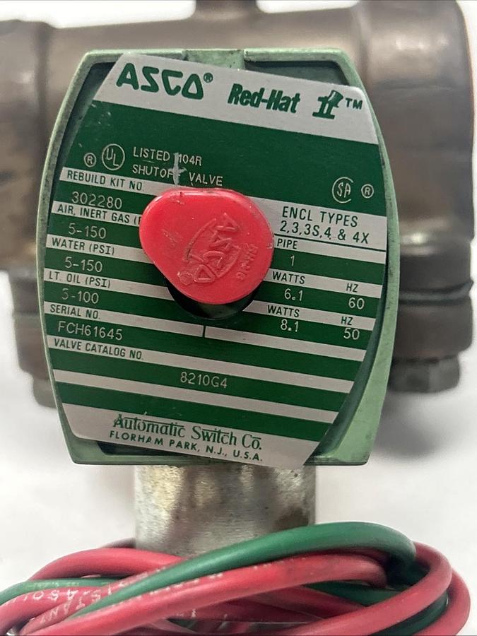 Used ASCO,8210G4,SOLENOID VALVE 1INCH