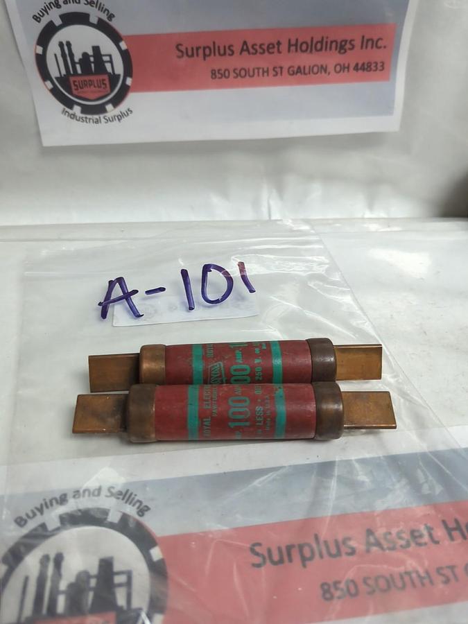Used ROYAL,A-101,FUSE 100 AMP LOT OF 2 PRE-OWNED