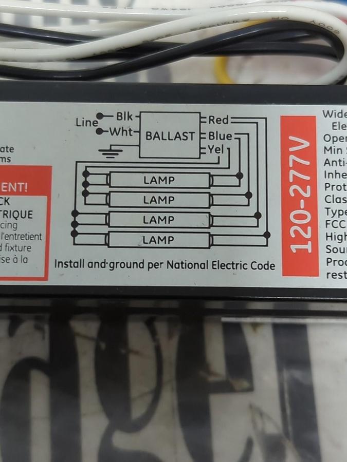 GENERAL ELECTRIC,GE432MAX-G-N  T-8-4N,ELECTRONIC BALLAST NOS