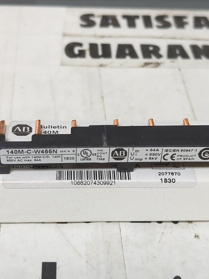 ALLEN BRADLEY,140M-C-W455N/A,COMPACT BUSBAR 5X45MM FOR USE W/ 140M-C/D 140F NOS